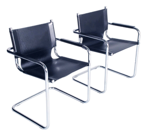 S34 Armchairs in Chromed Steel by Mart Stam for Thonet, 1950s, Set of 2