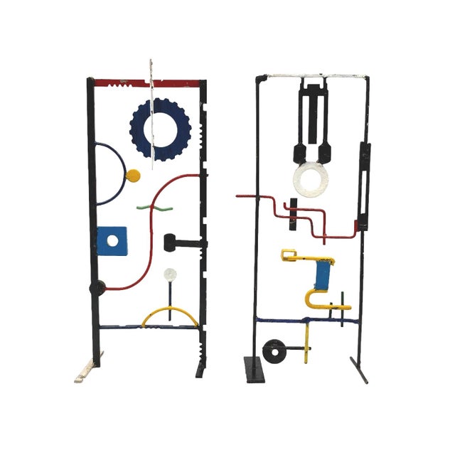 Modern Abstract Lacquered Metal Sculptures, France, 1930s, Set of 2 For Sale - Image 4 of 18