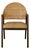 Matthew Izzo Home Walter Round Back Woven Rattan Dining Chair With Dark Wood Frame For Sale