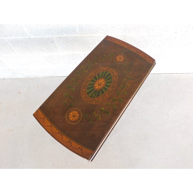 Hepplewhite Antique Mahogany Hepplewhite Style Paint Decorated Pembroke Table For Sale - Image 3 of 13