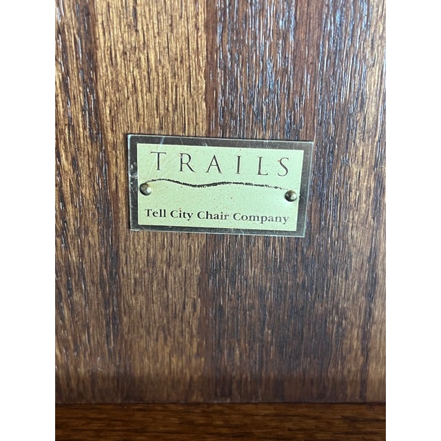 Trails Tell City Chair Co. Oak & Cast Iron Swan Sleigh Coffee Table