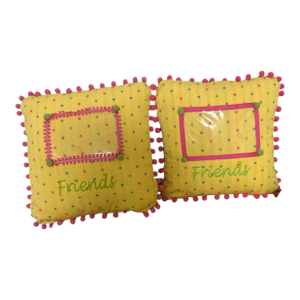 Vintage Polka Dot Friends Pillows With Photo Insert 14x14