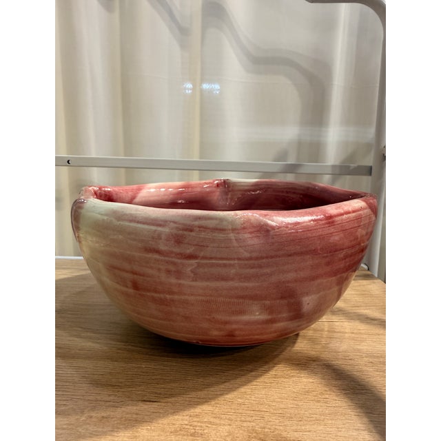 American Ben Owen III Stoneware Vessel | Vintage American Pottery | Oxblood & White Glaze For Sale - Image 3 of 4