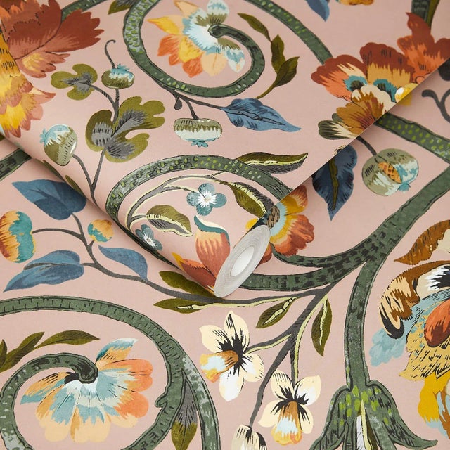 English House of Hackney Gaia Wallpaper - Blush, Sample For Sale - Image 3 of 4