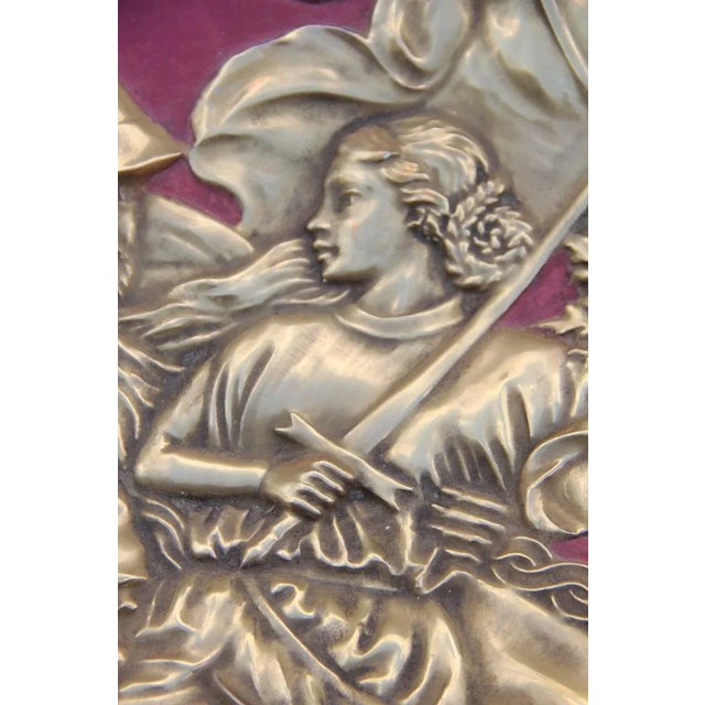 Gold & Red Warrior Ceramic Plate, 1960s For Sale - Image 9 of 13