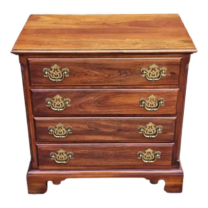 Statton Trutype Chippendale Cherry Four Drawer Chest