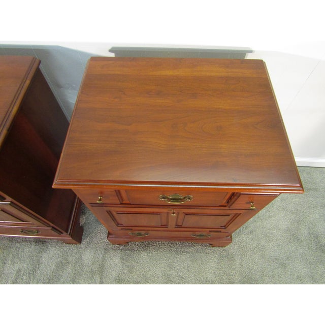 Henkel Harris Solid Cherry Pair of Nightstands For Sale - Image 6 of 15