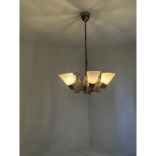 Metal Chandelier from Idman Oy, 1960s For Sale - Image 7 of 9