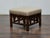 Wood Antique Moroccan Hand-Carved Stool with Custom Linen Upholstery, Circa 1900 For Sale - Image 7 of 12