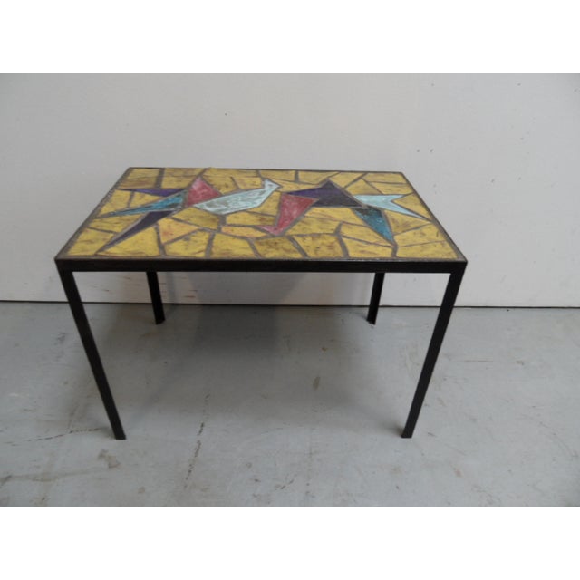 Black Vintage Tile Coffee Table, 1960s For Sale - Image 8 of 9