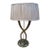 1950s Italian Brass Table Lamp With Twisted Loop Base and Pleated Shade For Sale