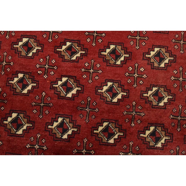 Baloch Rug 3’5” X 6’5” Red Wool Vintage Tribal Hand-Knotted Oriental Carpet For Sale In Philadelphia - Image 6 of 12