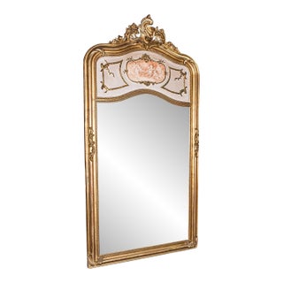 Large Vintage Pier Mirror, French Giltwood, Rocaille, Louis XV Revival, Art Deco For Sale