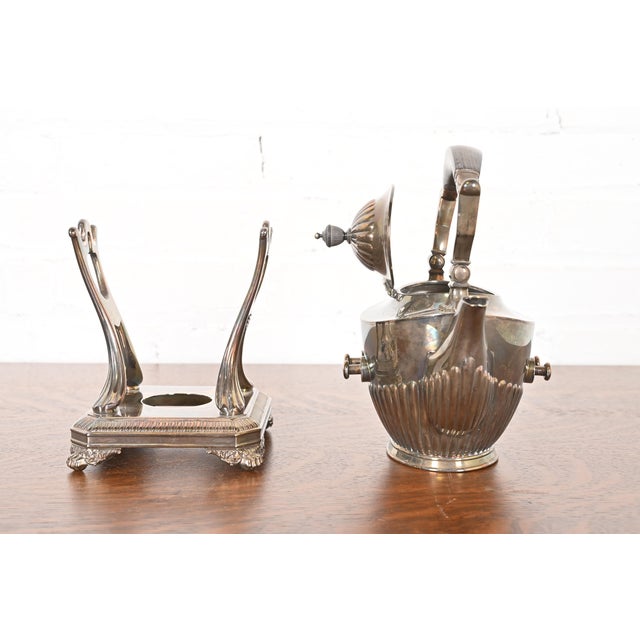 Tiffany & Co. Art Deco Silverplate Tea Kettle or Coffee Pot With Boiler For Sale In South Bend - Image 6 of 16