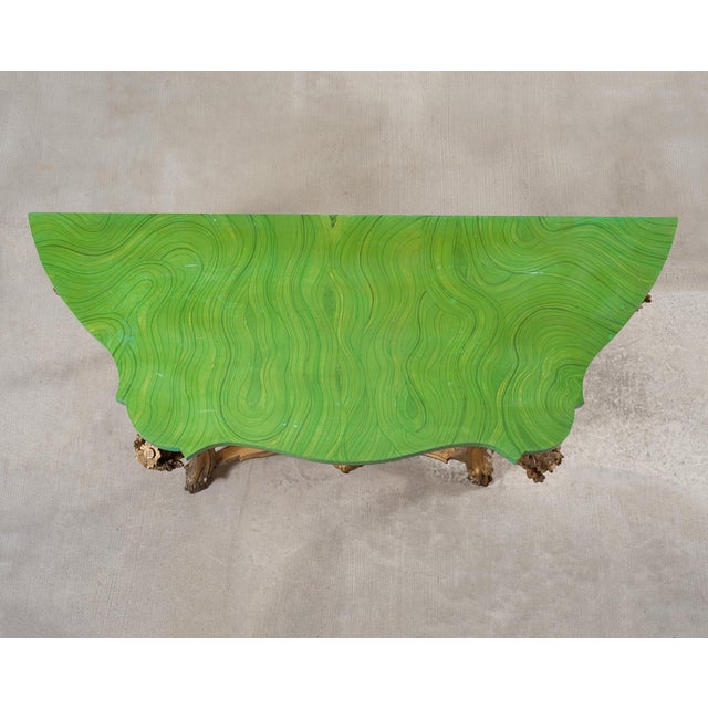 18th Century Italian Rococo Carved Giltwood Console Table For Sale - Image 4 of 18