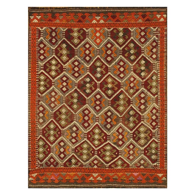 Vintage Sumac Wool Rug For Sale