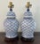 Lovely pair of ginger jar lamps with crisp blue and white geometric pattern. These were imported by San Pacifico in San...