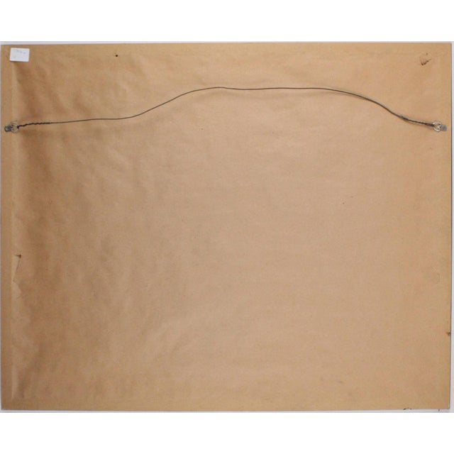 1960s Original Signed Carol Summers "Stromboli Dark" Woodblock Print, Framed For Sale In Denver - Image 6 of 6