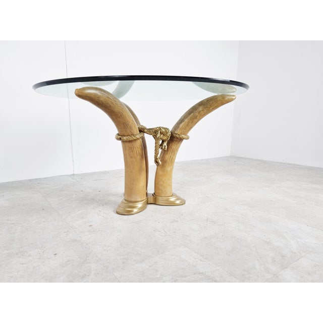 Vintage Faux Tusk Side Table, 1970s For Sale - Image 11 of 11