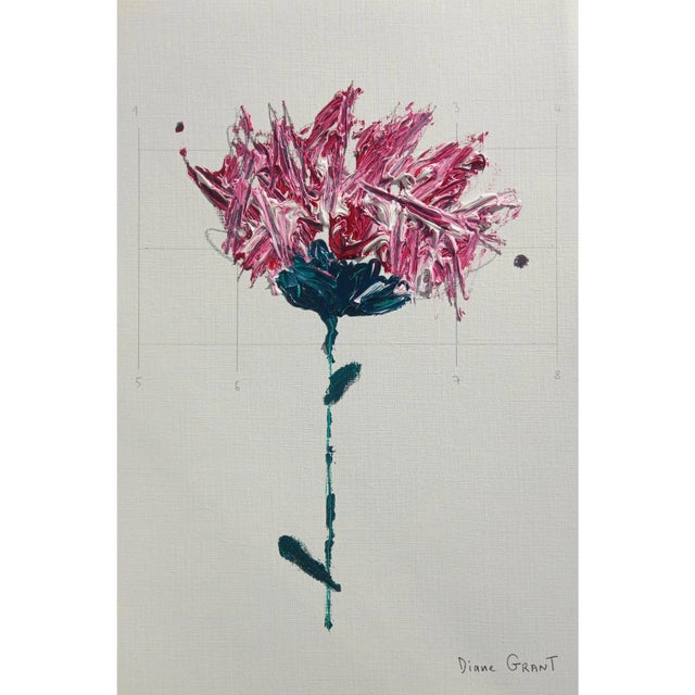 Organic Modernist Original Flower Painting by Diane Grant. Oil and pencil on high quality 'Hahnemuhle' Canvas Grain Fine...