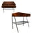 Attributed to Carlo Hauner Rosewood, Glass and Steel Side Table, Brazilian Modern, 1950s For Sale
