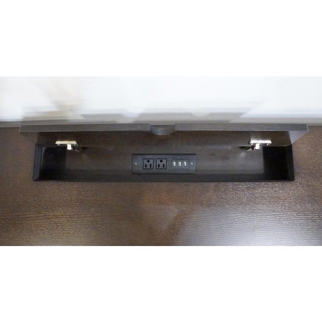 Martin Furniture Axis Collection Contemporary Modern 64" Writing Desk - Mocha Finish W. Bronze Finished Metal Frame For Sale - Image 10 of 15