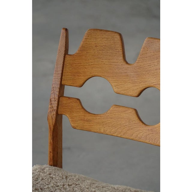 Razorblade Dining Chair in Oak and Lambswool attributed to Henning Kjærnulf, Denmark, 1960s For Sale - Image 16 of 18
