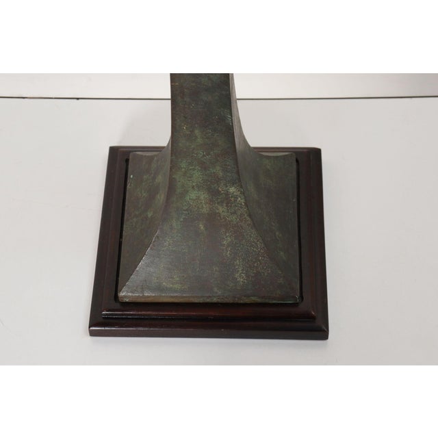 Vintage Verdigris Bronze Columnar Table Lamp by Stewart Ross James for Hansen For Sale - Image 15 of 18