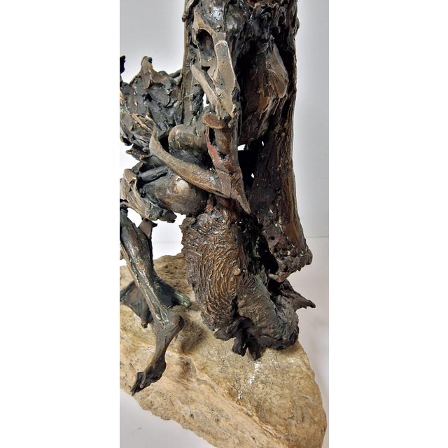 Nuccio Fontanella, Leda and the Swan, 1970s, Bronze & Marble For Sale - Image 14 of 15