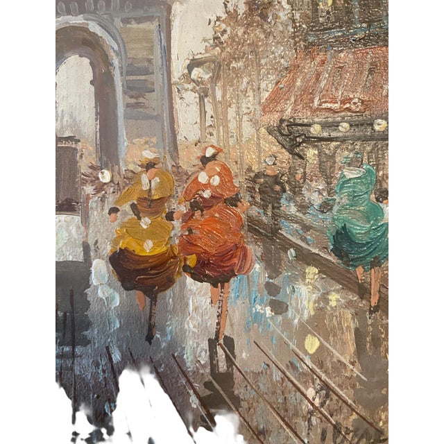 A Pair of Signed “Pierre” Paris Cityscape Paintings For Sale - Image 10 of 11