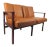 Mid-Century Modern Vinyl and Walnut Settee For Sale