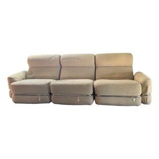 Vintage Aniline Leather Modular Sofa, Set of 3 For Sale