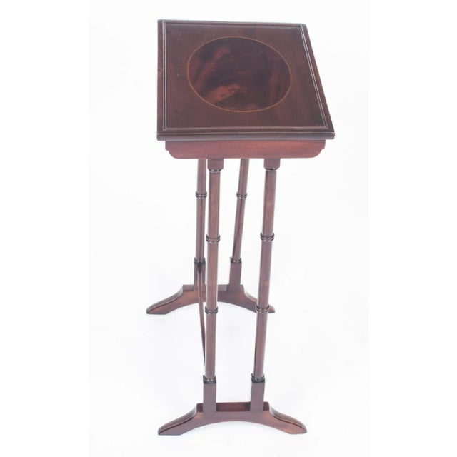 Wood Antique Victorian Mahogany & Inlaid Nesting Tables, 1880s, Set of 3 For Sale - Image 7 of 10