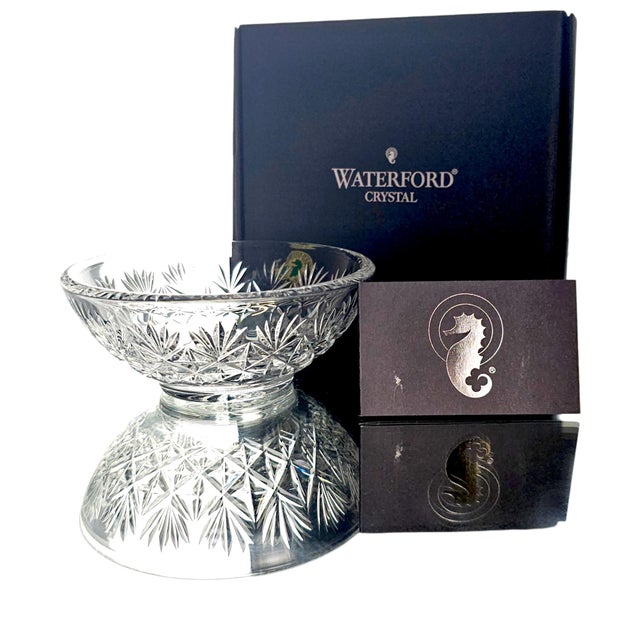Victorian Waterford Hospitality Irish Lead Crystal Party Bowl With Box 5" For Sale - Image 3 of 15