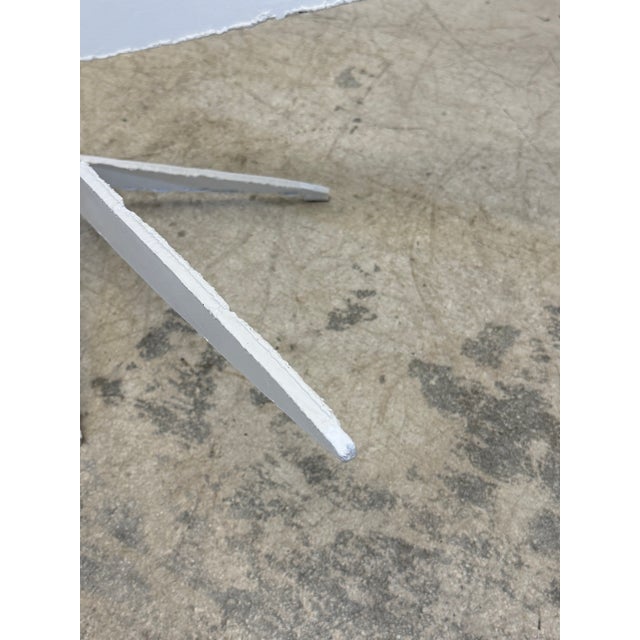 White Silas Seandel Attrb. Brutalist Torch Cut White Lacquer Steel Coffee Table Base For Sale - Image 8 of 15