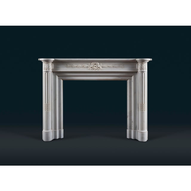 Antique French Louis XVI Style Statuary Marble Fireplace Surround For Sale - Image 9 of 9