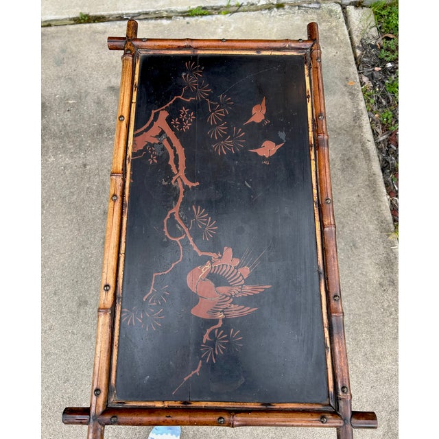 19th Century Tiger Bamboo Chinoiserie Side Table For Sale In Houston - Image 6 of 6