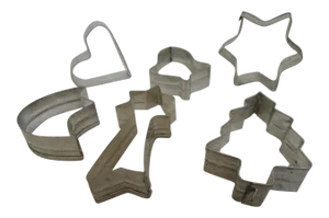 1960s Metal Holiday Cookie Cutters - Set of 6