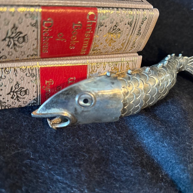1970s Articulated Silver Tone Fish Opener For Sale - Image 5 of 6