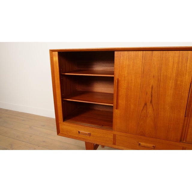 Vintage Danish Highboard in Teak with Light Inside For Sale - Image 11 of 18