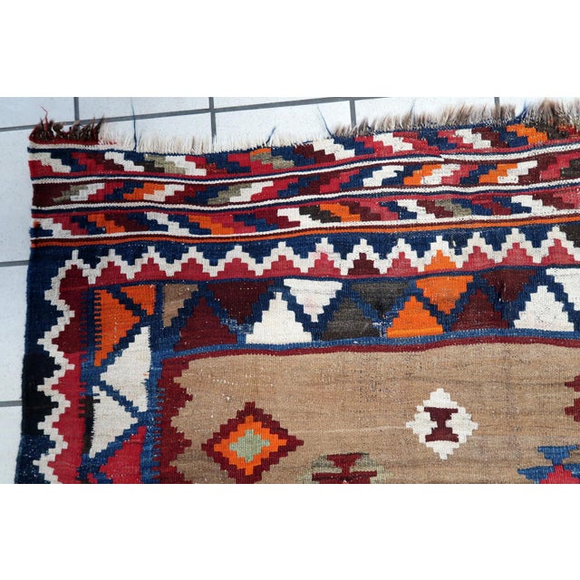 1930s, Handmade Antique Persian Ardabil Kilim Rug 4.5' X 6.5' For Sale - Image 14 of 16