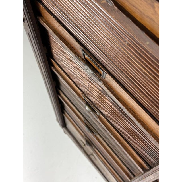 Antique Filing Cabinet with Roller Shutter For Sale - Image 13 of 18