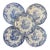 Antique 19th Century English Regency Staffordshire Blue Transferware Dinner Plates - Italian Buildings by Ralph Hall Circa 1825 - Set of 5 For Sale