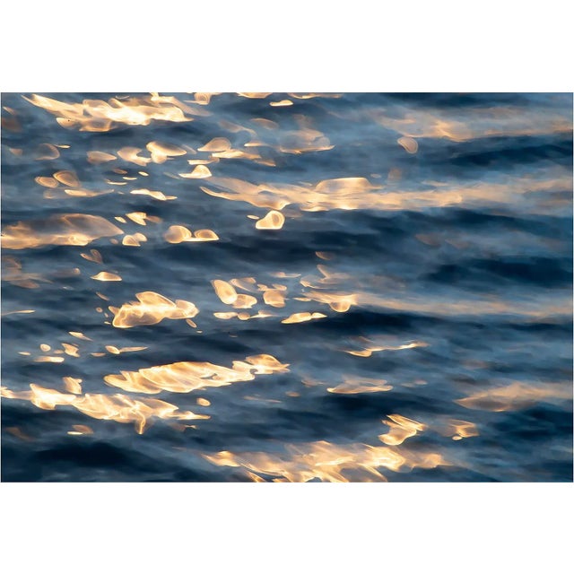 Ocean Art Print Blue & Gold Water Fine Art Print Large Scale by Angela Cameron For Sale