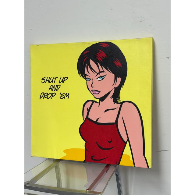 Design Plus Gallery presents an Original Pop Art Painting titled "Drop 'Em" by Mark N. Crislip, dated 2005. This artwork...