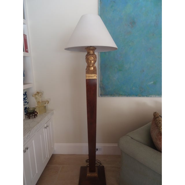 A Striking walnut and gilt-wood Neoclassical floor lamp of good size circa 2011 Paul Ferrante is a source to the trade for...