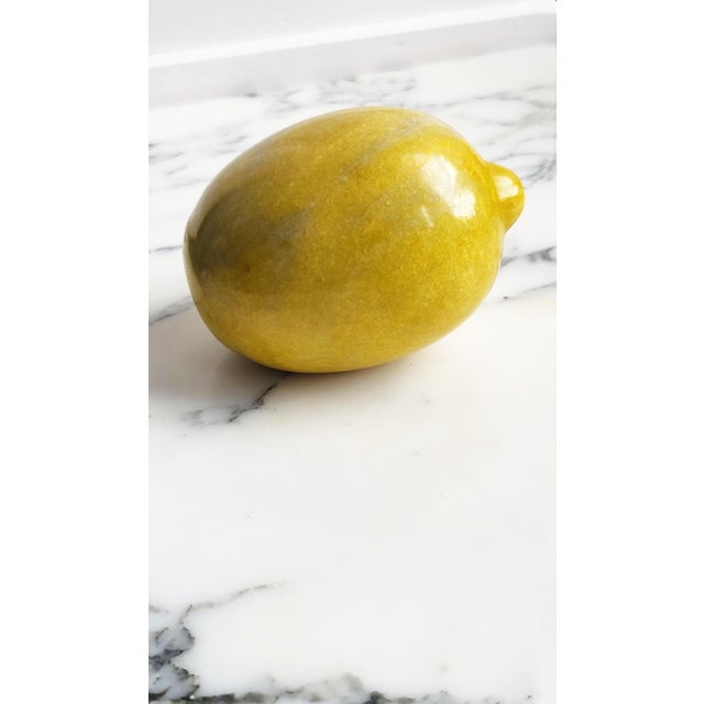 Mid-Century Modern Mid-Century Modern Italian Handcarved Lemon Alabaster Stone Fruit, 1960s For Sale - Image 3 of 8