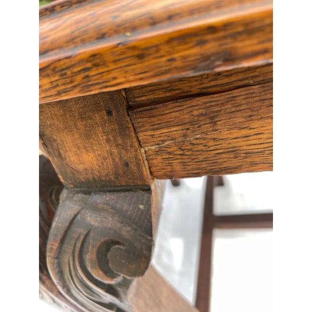 Brown Late 19th Century Antique Carved Oak Claw Foot Side Chairs - a Pair For Sale - Image 8 of 11
