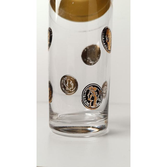 Black Mid-Century Italian Glass Cocktail Shaker with Coins Decor, 1950s For Sale - Image 8 of 18