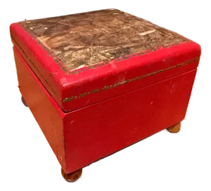 Vintage Red Leather Box Triberger Wasserfälle Germany